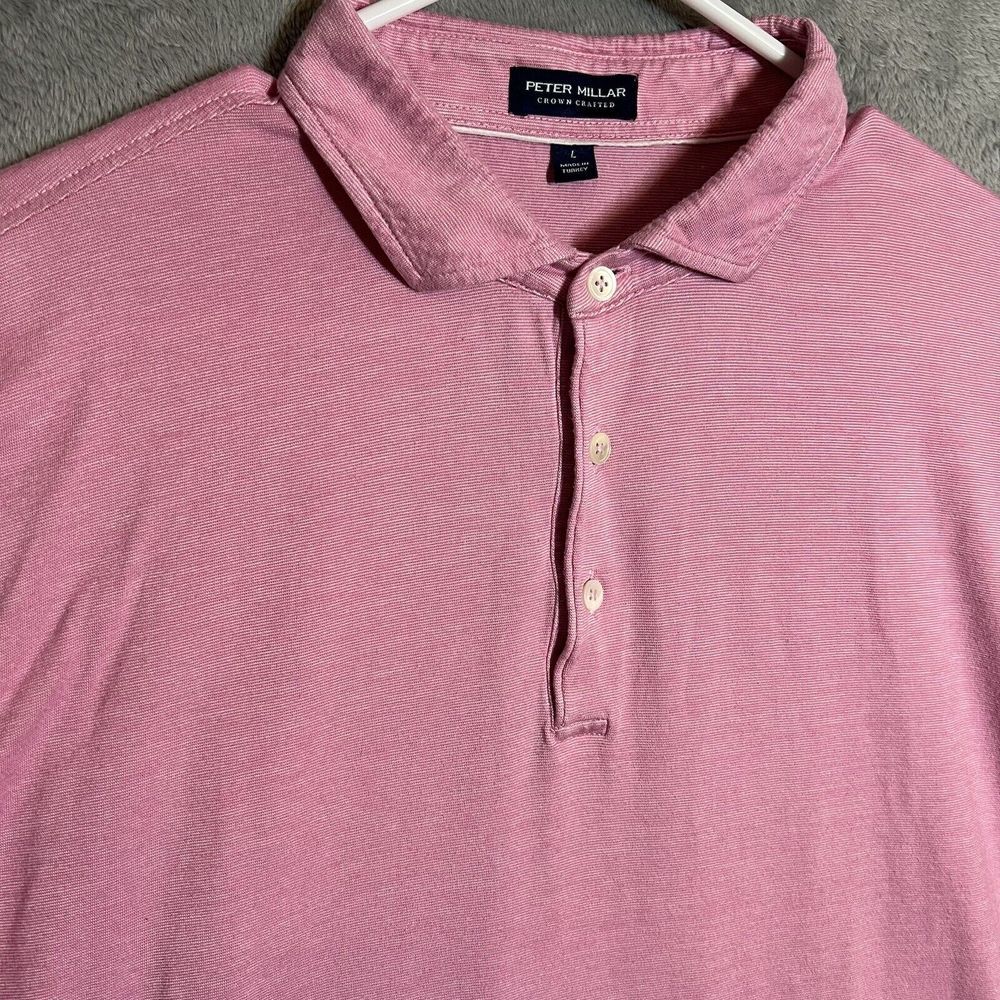 Peter Millar Excursionist Flex Polo Golf Men's L Crown‎ Crafted Pink Performance